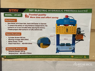 2026 STARVOX DY-50T 50 ton Electric Shop Press (Unused)