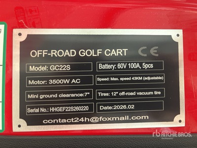 2026 SDLOOL SL-GC22S Off-Road Golf Cart Golf Cart (Unused)