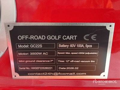 2026 SDLOOL SL-GC22S Off-Road Golf Cart Golf Cart (Unused)