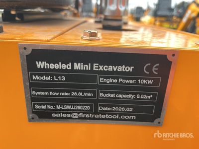 2026 Miva VA-L13 Wheeled Mini Excavator Minibagger (Unused)