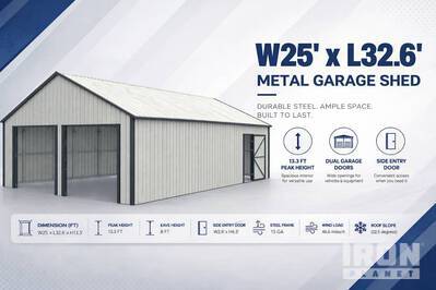 Chery Industrial Metal Storage Shed  25x33FT Magazzino (Unused)