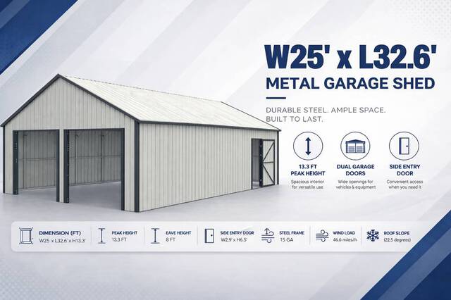 Chery Industrial Metal Carport / Storage Building (Unused)