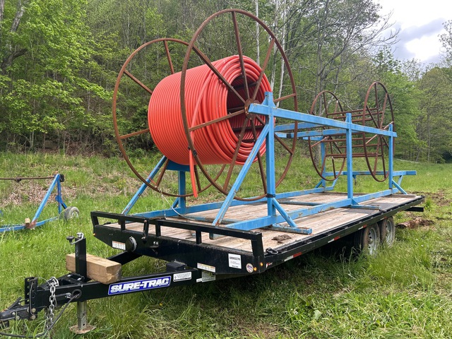 2022 Sure-Trac ST10220TD02A-B-100 20 ft T/A Equipment Trailer w/Dual Spool Reels