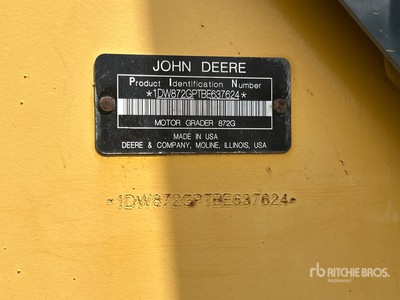 2011 John Deere 872G AWD Motor Grader