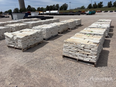 Quantity of (10) Pallets of Austin White Sunflower Limestone 4 to 8 in Chopped Veneer Pierres