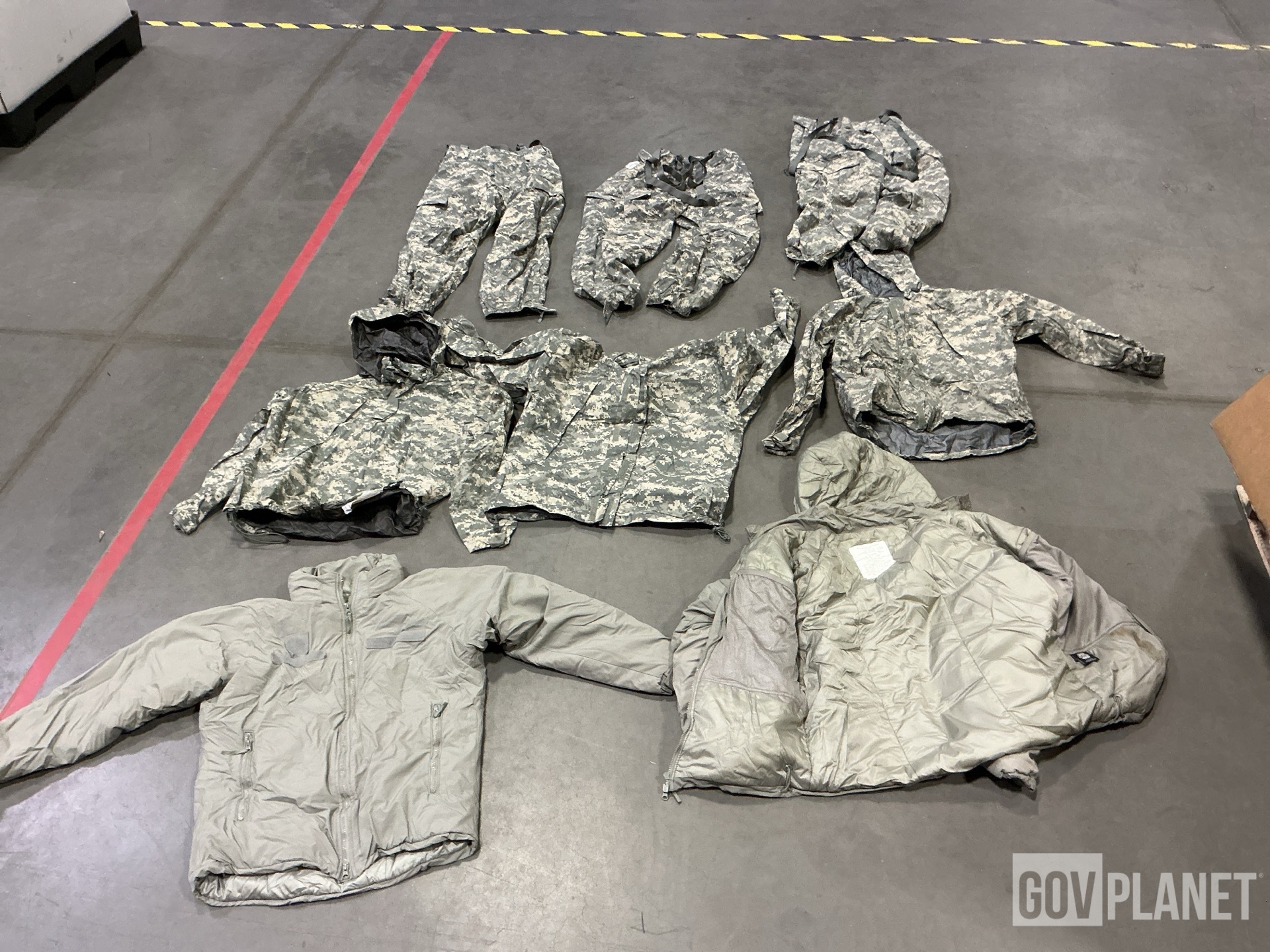 Surplus (2) Extreme Cold Weather Parkas, (9) Wet Weather Jackets