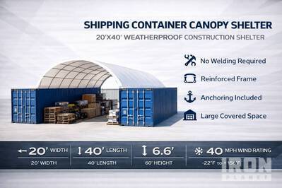 Gold Mountain Container Shelter C2040-420g PVC Riparo di Contenitori (Unused)