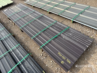 Quantity of (50) Kit Containers 12 Ft x 36 In. 26 Gauge Mixed Coated R Panels (Unused)