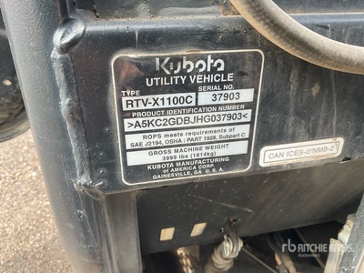 2017 Kubota RTV-X1100CW-H 4x4 Vehículo utilitario