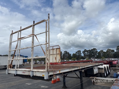 1985 Freighter 7.5 m Tri/A B-Double Lead Flatbed Trailer
