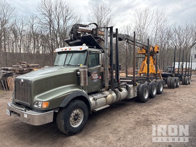 2011 International 5900i 8x6 Short Wood Log Truck w 2006 Log Trailer & T/A Dolly
