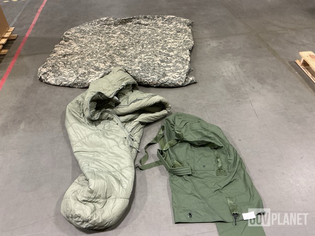 (23) Sleeping Bags, (36) Duffel Bags, (11) Tarpaulins & Assorted Items