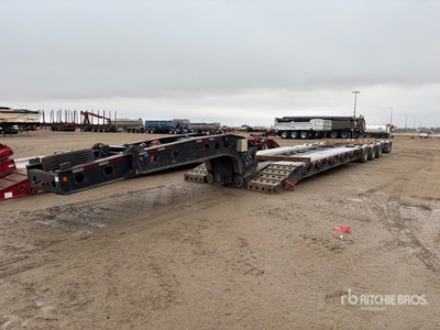 2012 K-Line Tri/A 21 ft - 58 ft Extendable Single Drop Removable Gooseneck 2 3 1 Combination Remorque Surbaissée