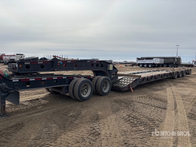 2012 K-Line Tri/A 21 ft - 58 ft Extendable Single Drop Removable Gooseneck 3 1 Remorque Surbaissée