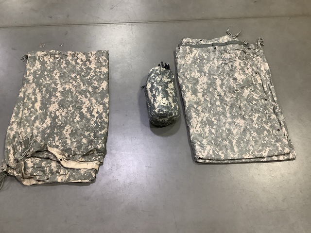 (11) ICS Improved Combat Shelters & (27) Tarpaulins