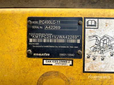 2019 Komatsu PC490LC-11 Tracked Excavator