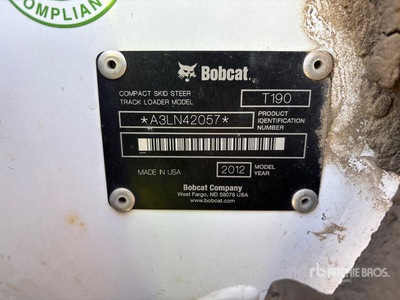 2012 Bobcat T190 لودر بجنزير (Inoperable)