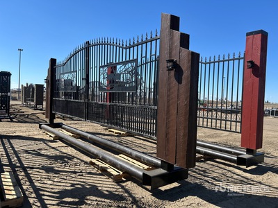 19 ft x 8 ft 10 in Steel Heavy Duty Bi-Parting ドライブウェイ ゲート (Unused)
