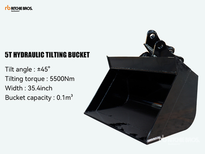 2026 GIYI GY-3TB 910 mm Tilting Excavator Bucket - Fits Cat 3 - 5 ton (Unused)