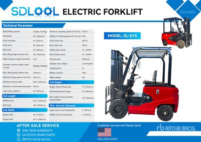 2026 GIYI SL-D15 3300 lb Electric Forklift (Unused)