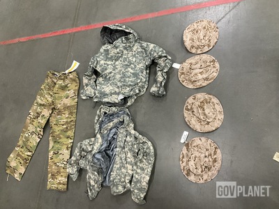 (175) Boonie Field Caps, (8) Wet Weather Jackets & Assorted Items