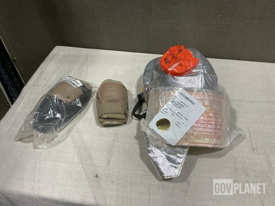 (1) Heat Protective Helmet, (73) Pairs of Elbow Pads & Assorted Items