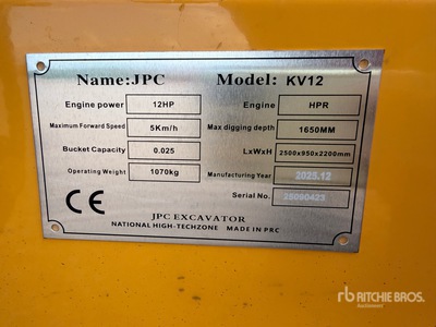 2025 JPC KV12 Minibagger