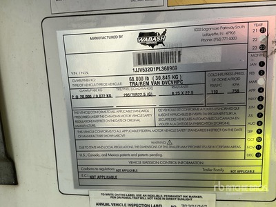 2023 Wabash 53 ft x 102 in T/A Van Trailer