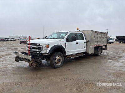 2021 Ford F-550 XL 4x4 Crew Cab Rail Flatbed Truck