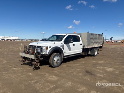 2019 Ford F-550 XLT 4x4 Crew Cab Rail Camión Caja Abierta