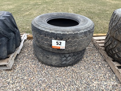 Quantity of (2) Bridgestone M844 385/65R22.5 Super Single Tires