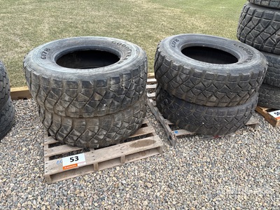 Quantity of (4) Goodyear G178 385/65R22.5 Super Single Tires