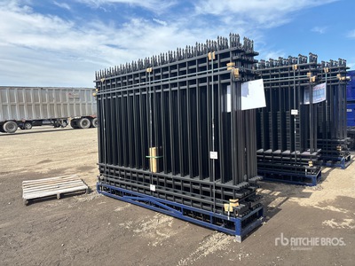 Quantity of (20) Canex 10 ft x 7 ft Powder Coated Wrought Iron Site Fence (Unused)