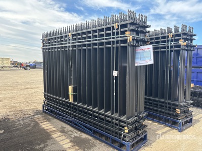 Quantity of (20) Canex 10 ft x 7 ft Powder Coated Wrought Iron Site Fence (Unused)