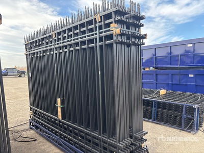 Quantity of (20) Canex 10 ft x 7 ft Powder Coated Wrought Iron Site Fence (Unused)