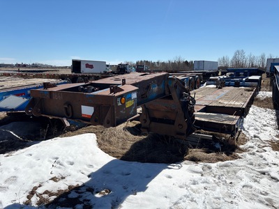 1984 Tusco Tri/A 25 ft Extendable Double Drop Removable Gooseneck Lowboy Trailer