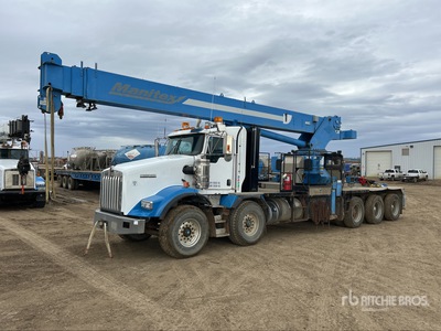 Manitex 3577T 35 ton Straight Boom on 2013 Kenworth T800 10x6 Twin-Steer Crane Truck