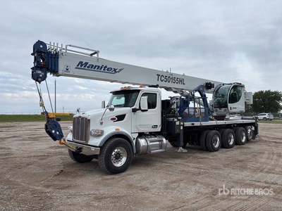 2022 Manitex TC50155HL 50 ton Straight Boom on 2023 Peterbilt 567 10x6 Crane Truck