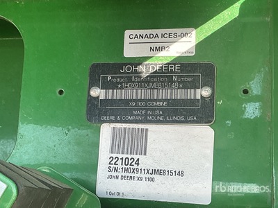 2021 John Deere X9 1100 Combine Harvester