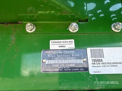 2018 John Deere S790 Moissonneuse-batteuse