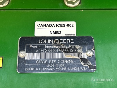 2018 John Deere S780 Combine Harvester