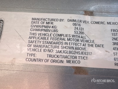 2017 Freightliner Cascadia 6x4 T/A Slaapcabine Trekker