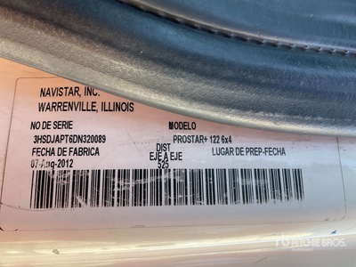 2013 International ProStar 6x4 Tractocamion con Dormitorio / T/A Sleeper Truck Tractor