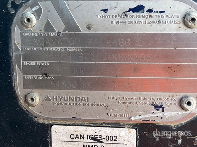 2018 Hyundai HX480L Tracked Excavator