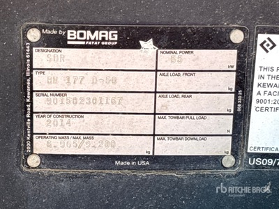 2014 Bomag BW177D-50 Padfoot-trommelverdichter