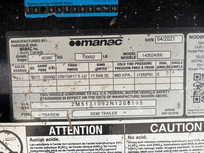 2022 Manac 14352A000 53 ft Tri/A 53 ft - 74 ft Extendable Single Drop Przyczepa z pokładem schodkowym