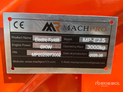 2025 Machpro MP-E2.5 Electric Forklift (Unused)