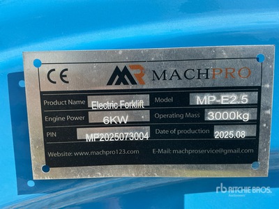 2025 Machpro MP-E2.5 Electric Forklift (Unused)