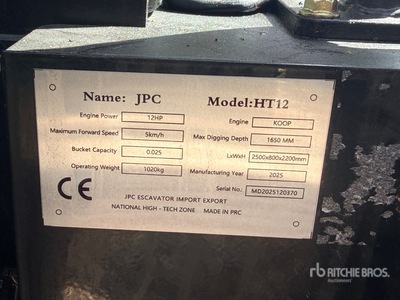 2025 JPC HT12 Minibagger (Unused)