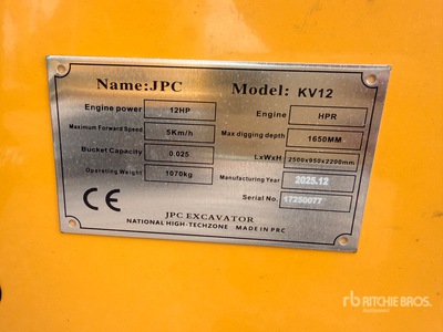 2025 JPC KV12 Minibagger (Unused)
